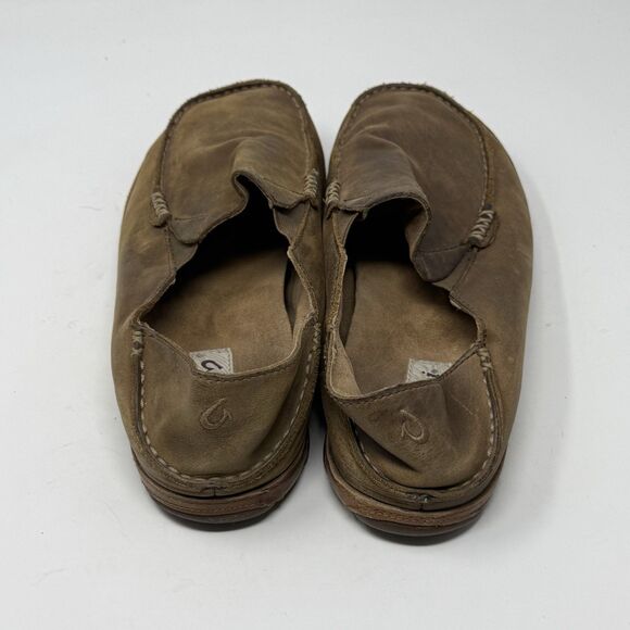 OluKai Moloa Shoes Mens 10 Brown Leather Slip On Moc Toe Casual Loafers main image 14